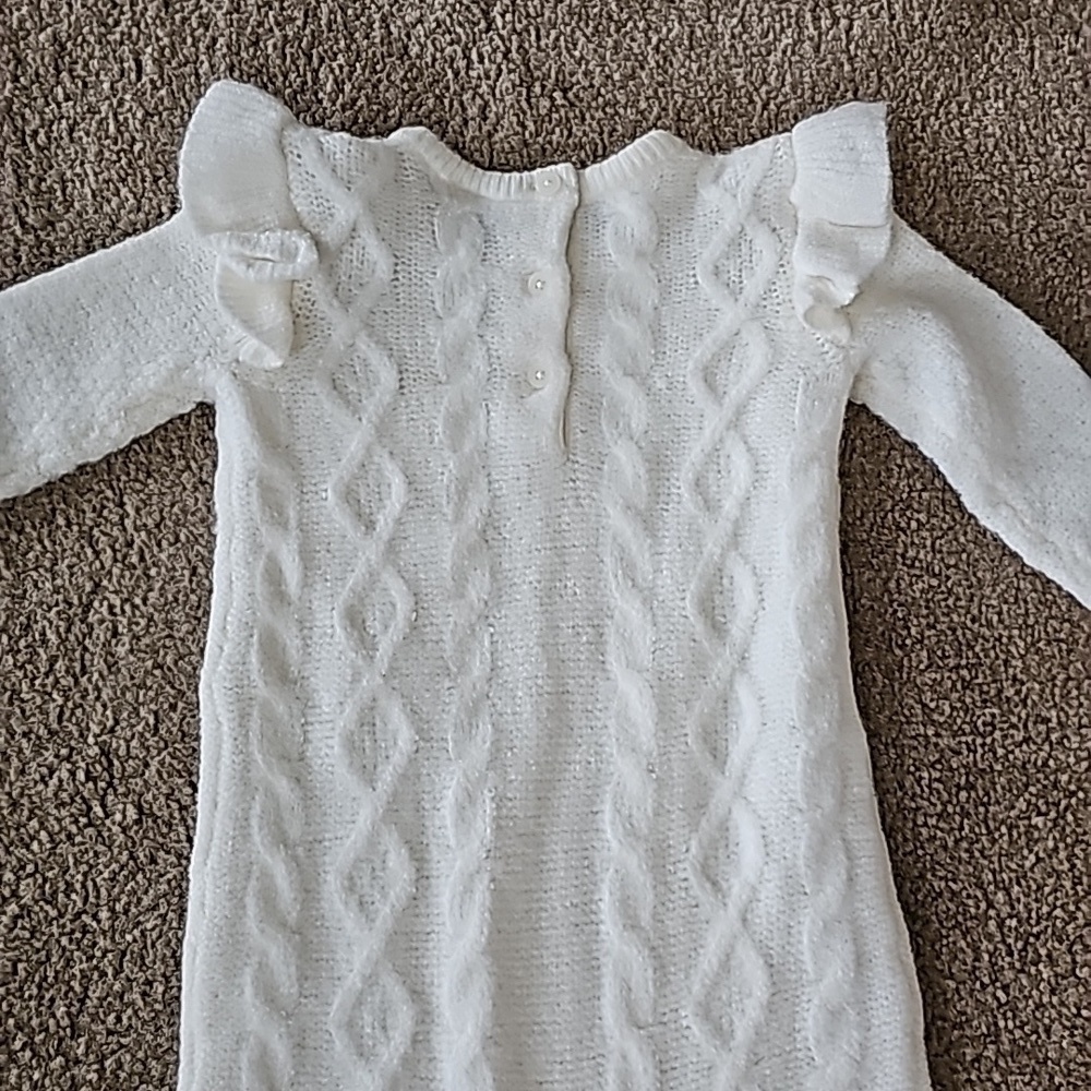 Oshkosh B'gosh Ivory Cable Knit One Piece Sweater 18 Months NEW - Picture 7 of 8